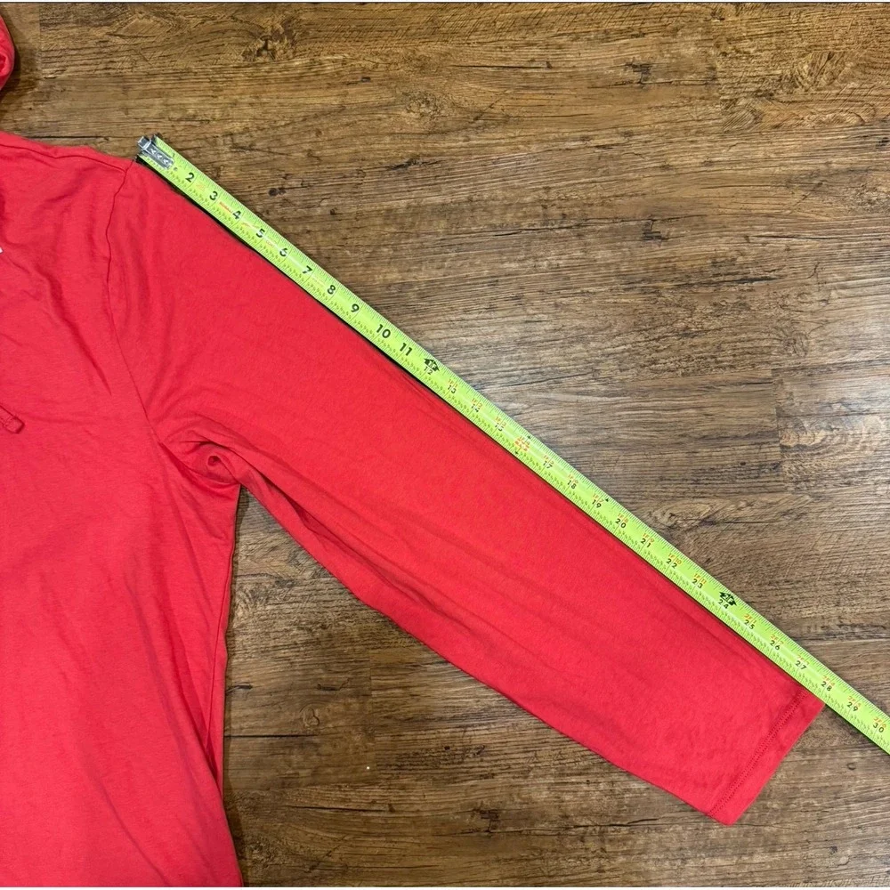 Polo Ralph Lauren Red Lightweight Pullover Hoodie Sweatshirt T Shirt Men's 2XL